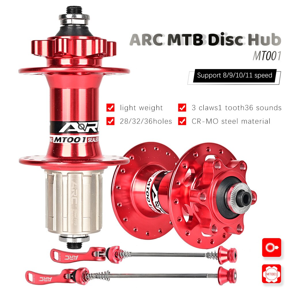 ARC Mountain Bike Hubs QR 90 Ring 32 36 Holes 8 9 10 11 12 Speed 100/135MM Aluminum Alloy MTB Bicycle Bearing Hub