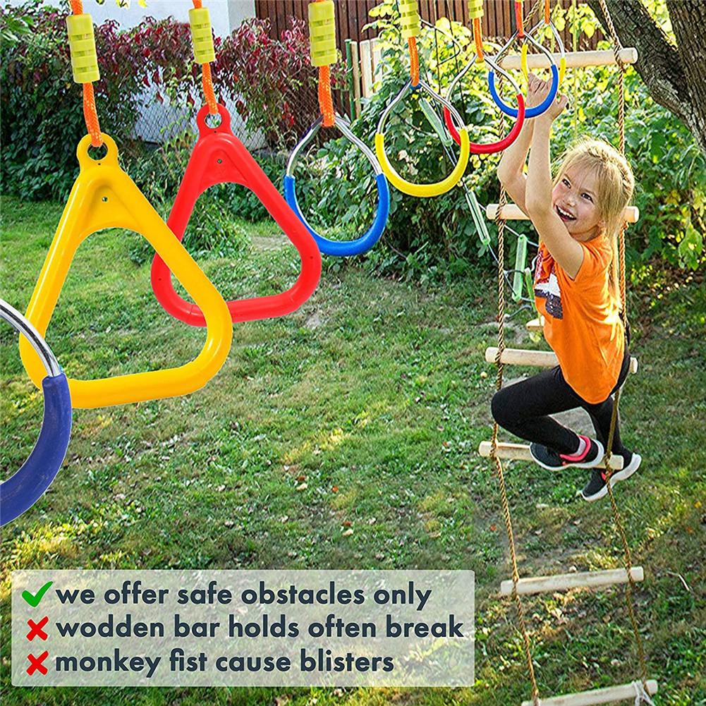Colorful Playgrounds Hanging Rings Ninja Climbing Kids Children Swing Rings Outdoor Backyard Mountain Climbing Gymnastic Ring