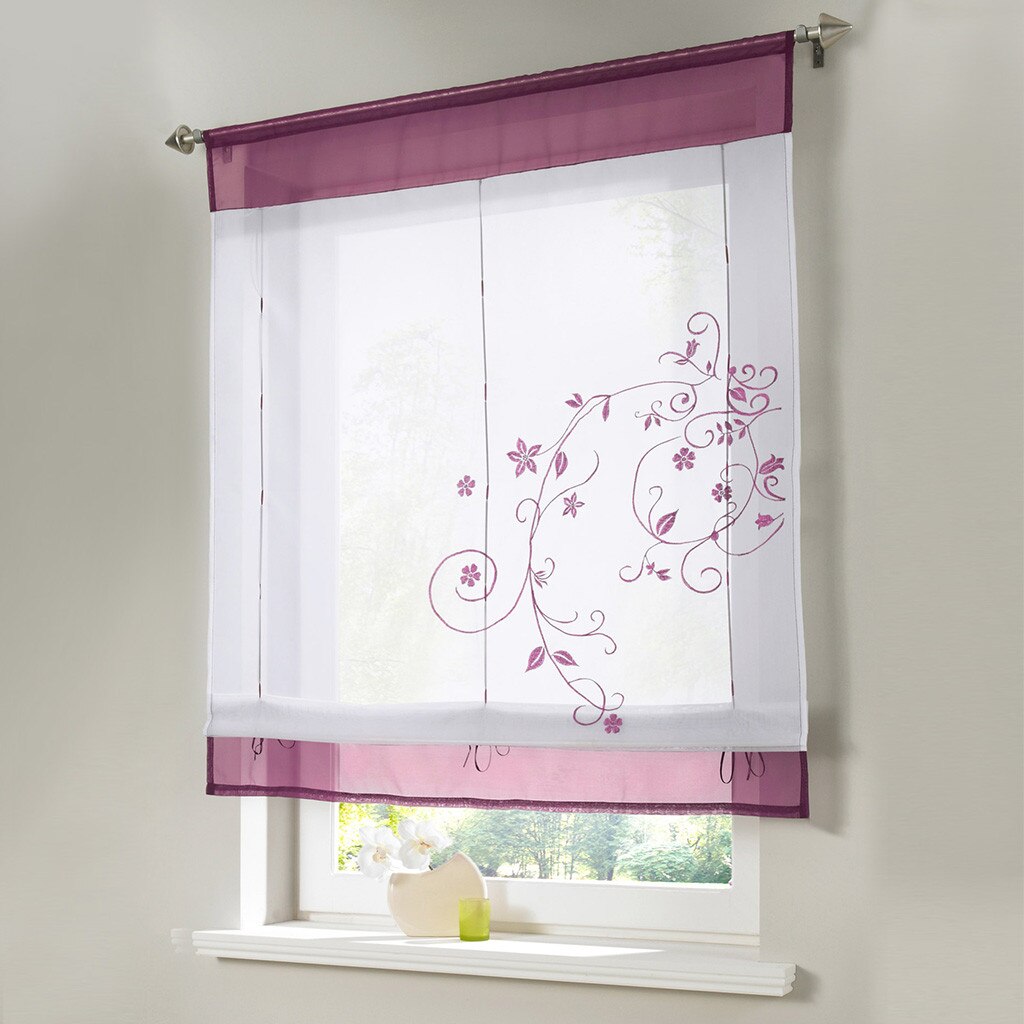 Cortinas romanas bordadas, tul, cortina de ventana moderna para habitación Pastoral, decoración de ventanas de pared, MAR6, novedad