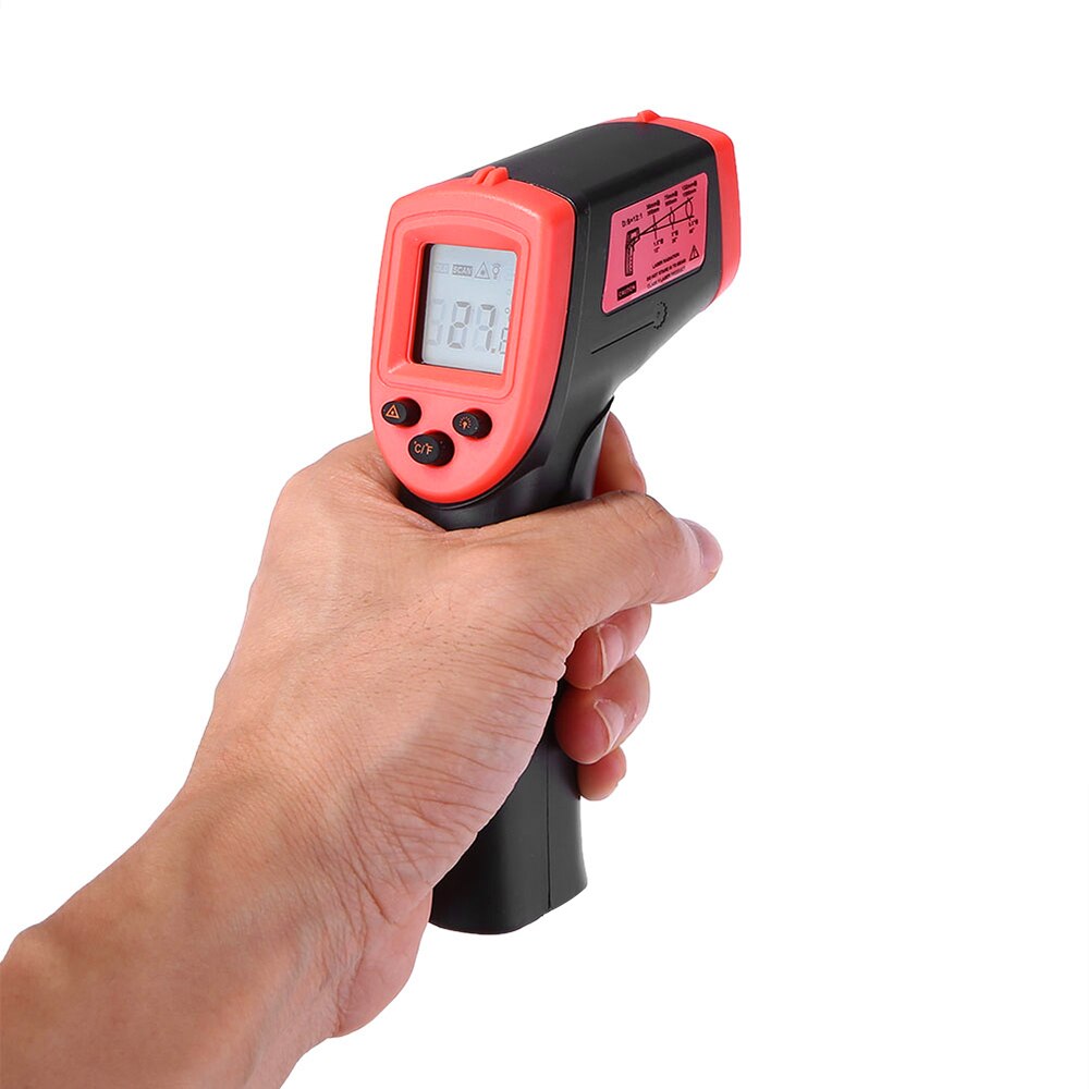 Compteur de température d'affichage à cristaux liquides de thermomètre infrarouge sans Contact tenu dans la main de HW600, thermomètre industriel d'ir numérique