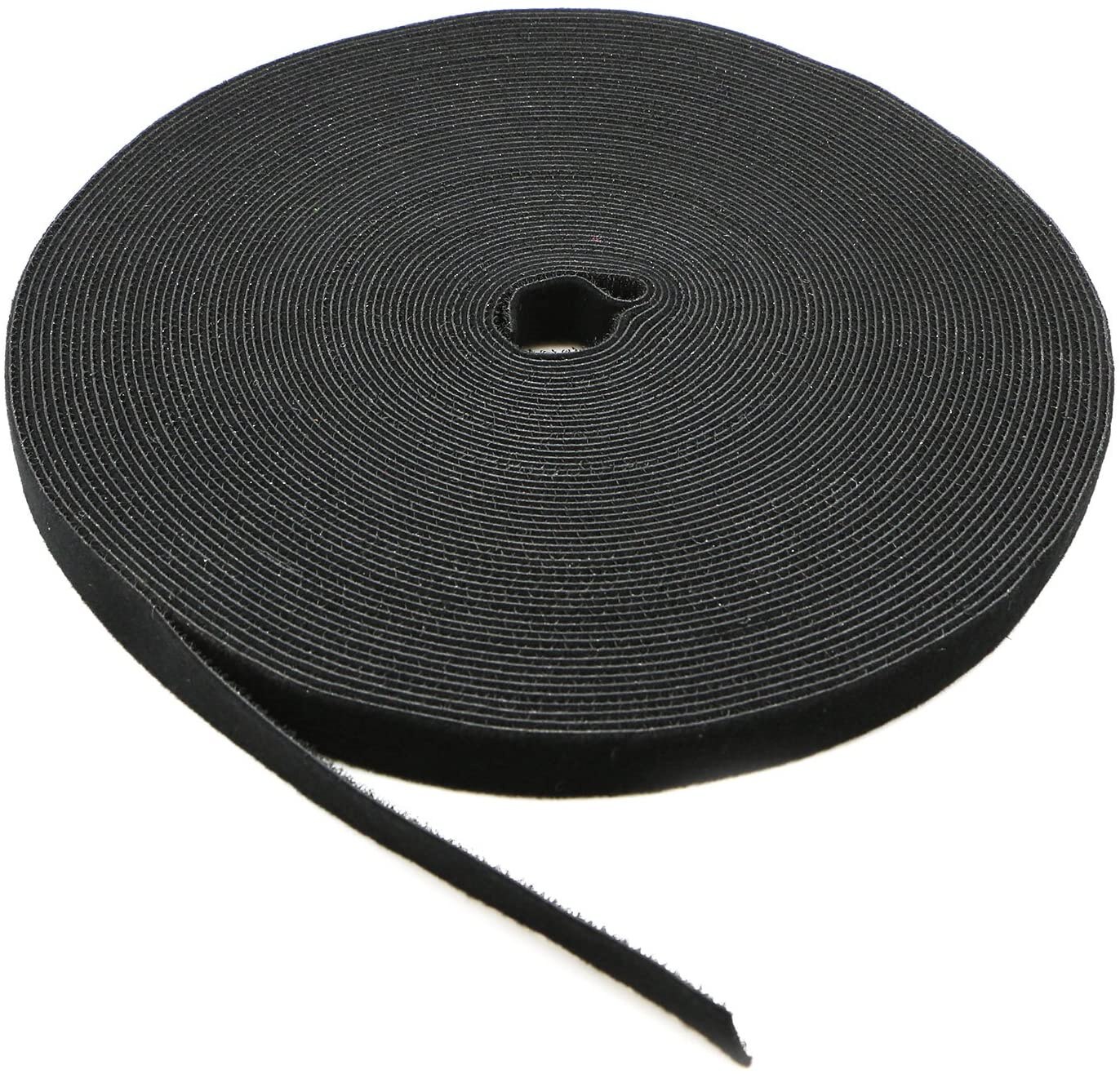 Wire Organizer Straps Fastening Tape Cable Ties Reusable Fastening Nylon Tape 3/4 Inch Double Side Hook Roll Loop Management: 5 meters Black