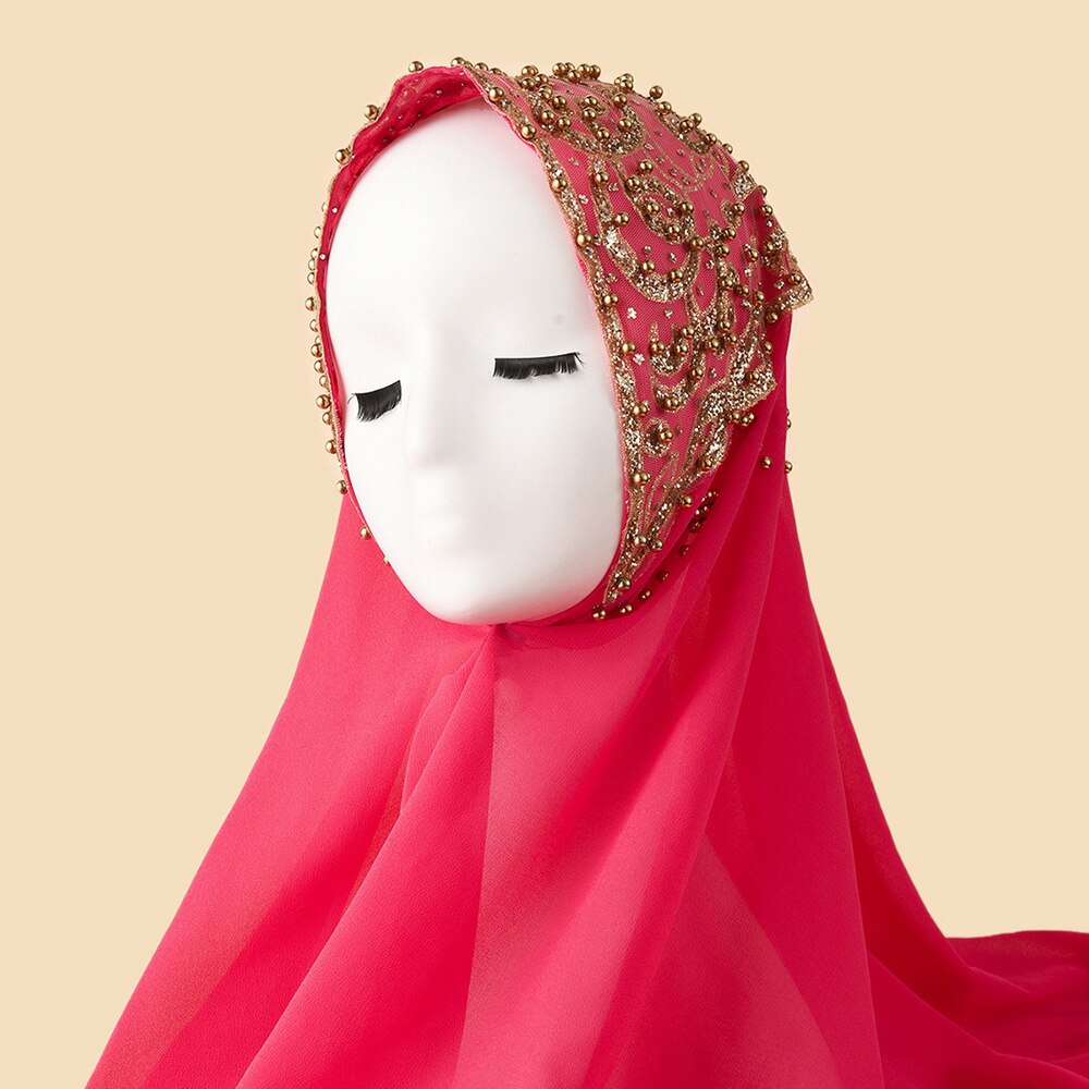 Ramadan Muslimischen Hijab Mit Strass Chiffon Schals Für Frauen Islam Kleidung Kopftücher Mit Stein Schal Damen Schleier: 20