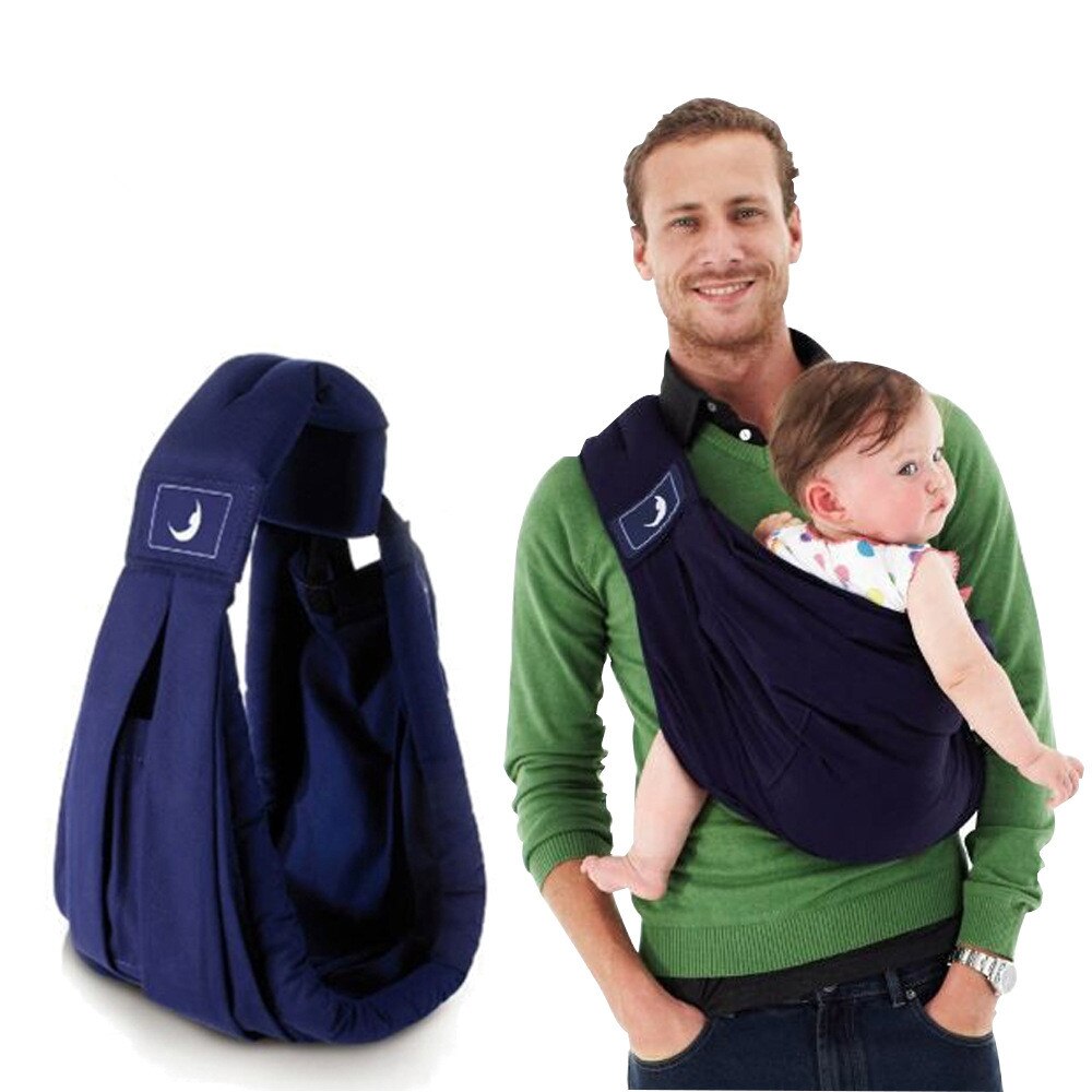 Newborns Organize Cotton Adjustable Breathable Kangaroos Carriers Baby Sling Wrape Baby: Navy blue
