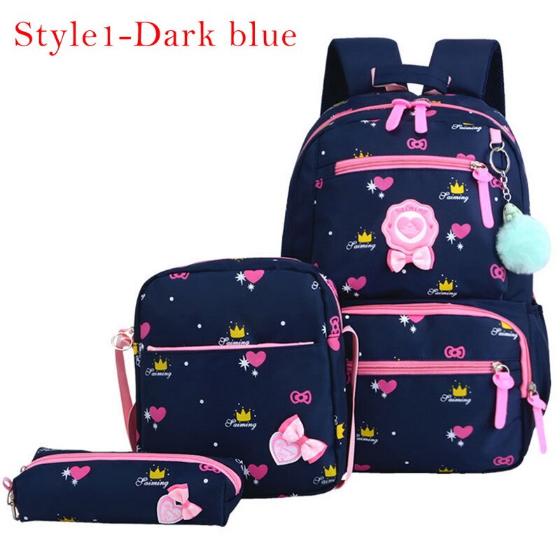 3 Pcs Afdrukken Schooltas Voor Kinderen Kids School School Rugzakken Voor Meisjes Tiener Roze Paars Bagpack: 6