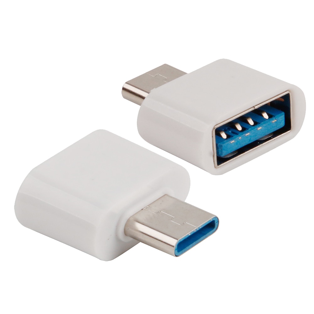 Micro USB 2.0 Female Naar Type C Male Converter USB-C OTG Adapter USB 3-Poort Om Standaard Usb-poort wit/Zwart