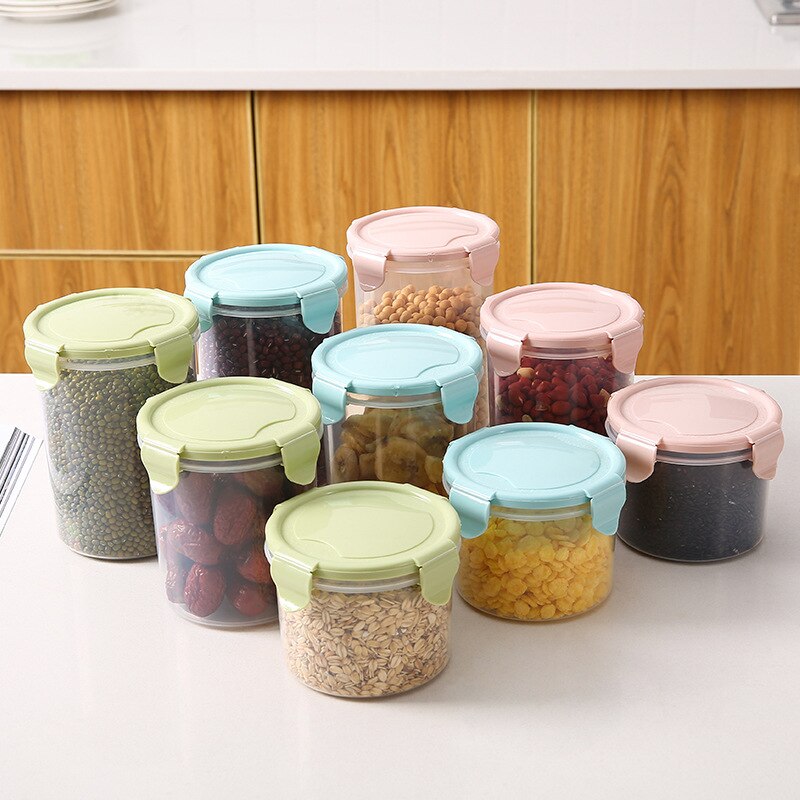 Transparent Plastic Sealed Jar Refrigerator Fresh-Keeping Jar Kitchen Grain Storage Box Food Storage Jar