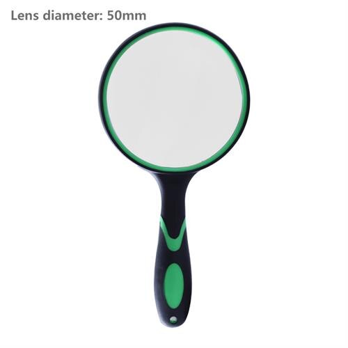 Portable 10X Magnifying Glass 60/70/80/90mm Handheld Magnifier Antique Mahogany Handle Magnifier For Reading Book Loupe Glass: 50mm