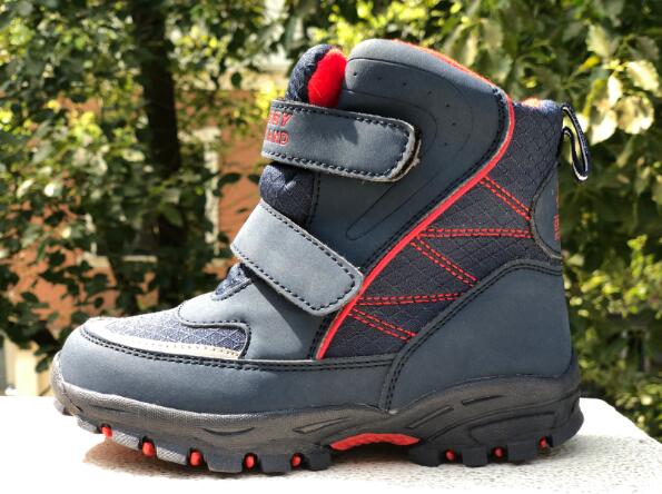 boys and girls snow boots Natural wool waterproof non-slip warm size 30 to 35 wallvell: Navy blue / 31