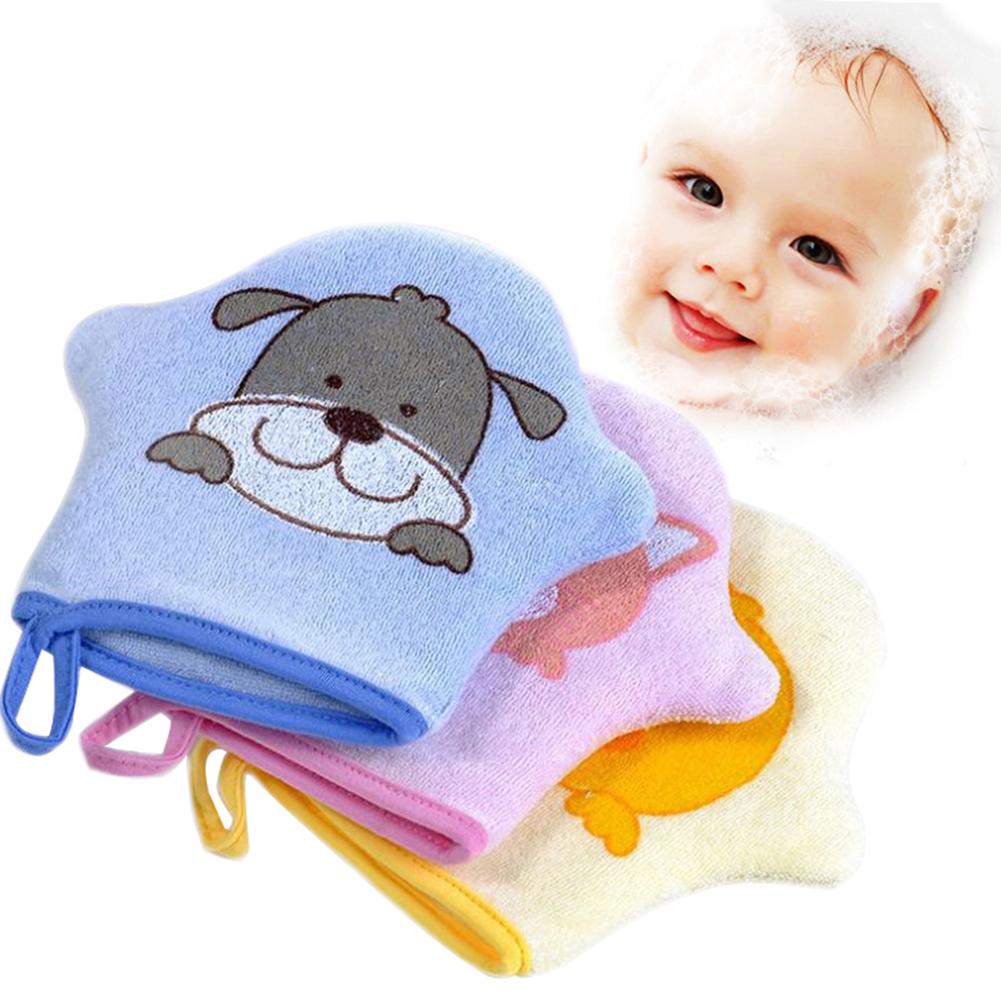 Gant de toilette coloré aux motifs de dessin animé pour bébé,tissu éponge ultra souple modelée d&#39;après le thème animal, disponible en 3 couleurs, brosse de douche en coton, serviette de frottement, nouvelle série,