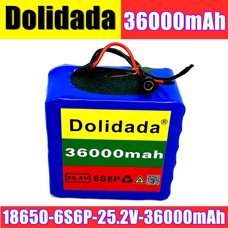 6S6P 24V 36Ah 25.2V 36000mah lithium battery pack batteries for electric motor bicycle ebike scooter wheelchair cropper with BMS