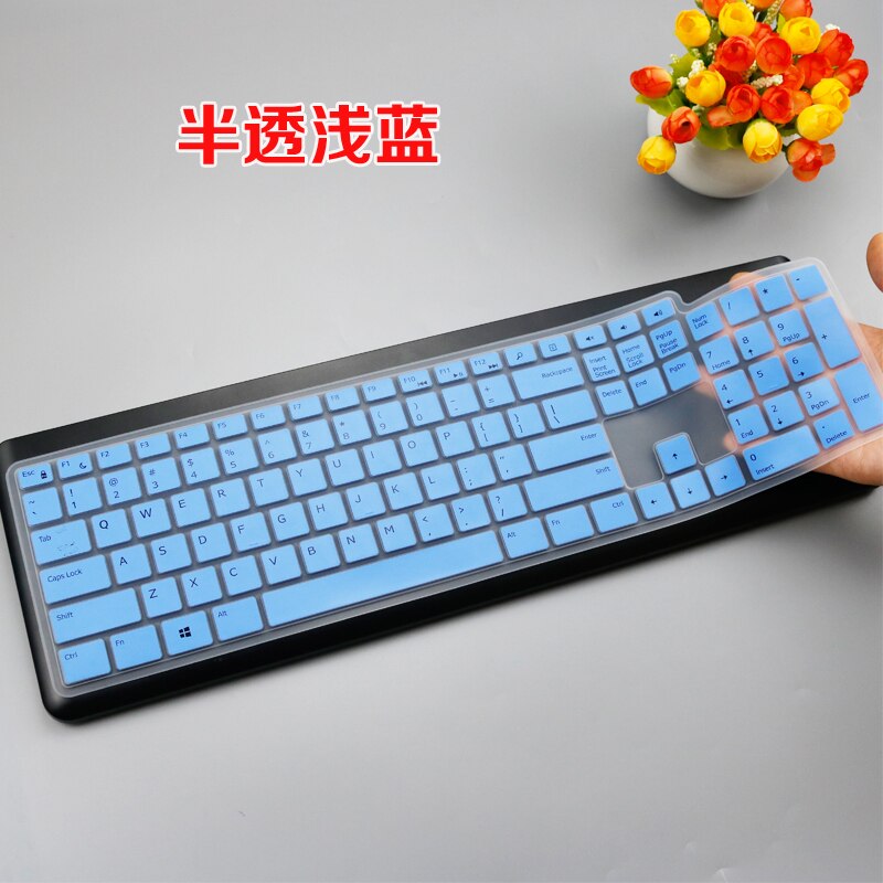 Silicone Keyboard Cover Skin Protector for Dell KM117 Wireless Keyboard Ultra Thin Silicone DELL KM 117 Keyboard Protective Skin: blue