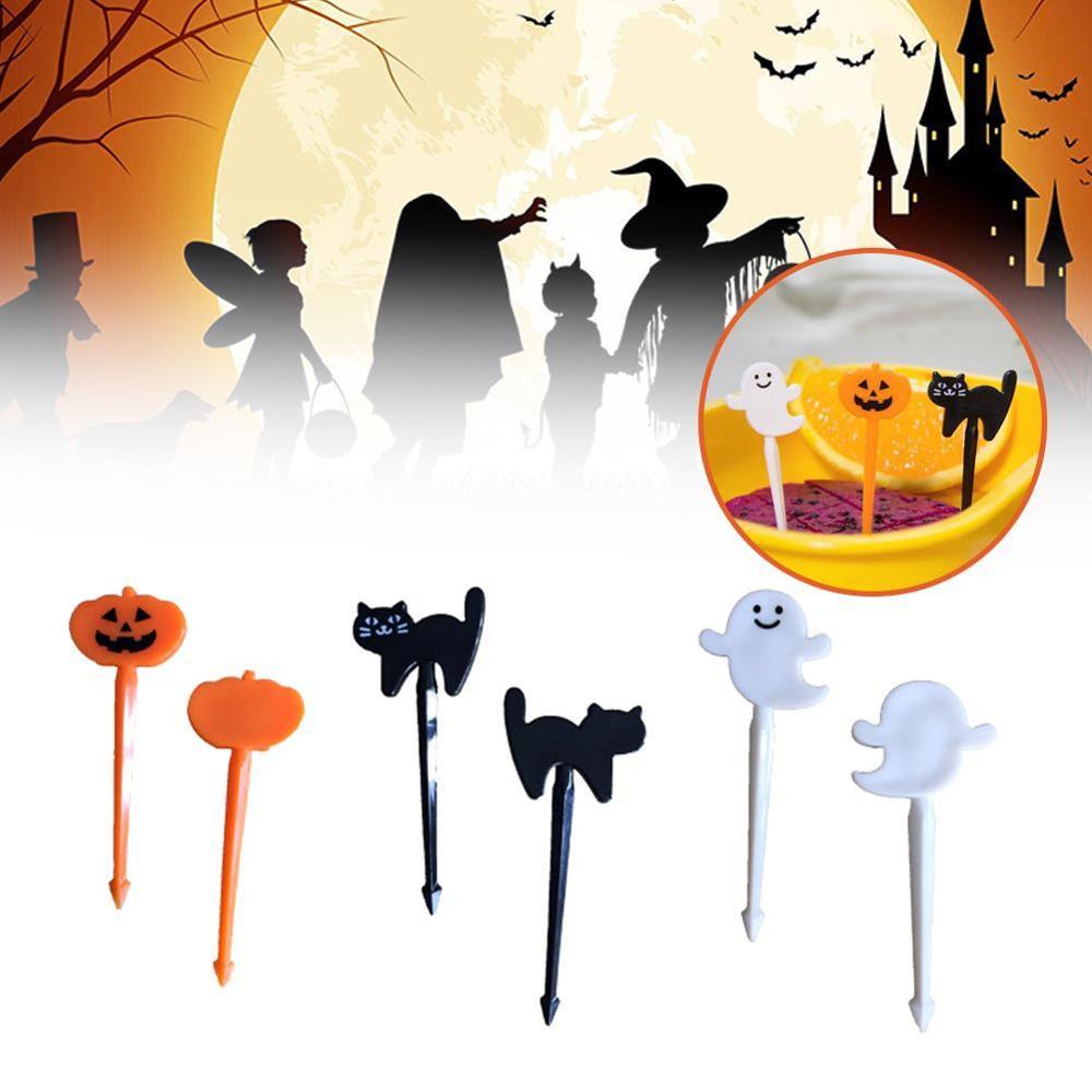 6 uds. Accesorio de decoración de almuerzo Bento, selección de comida, decoración de Halloween