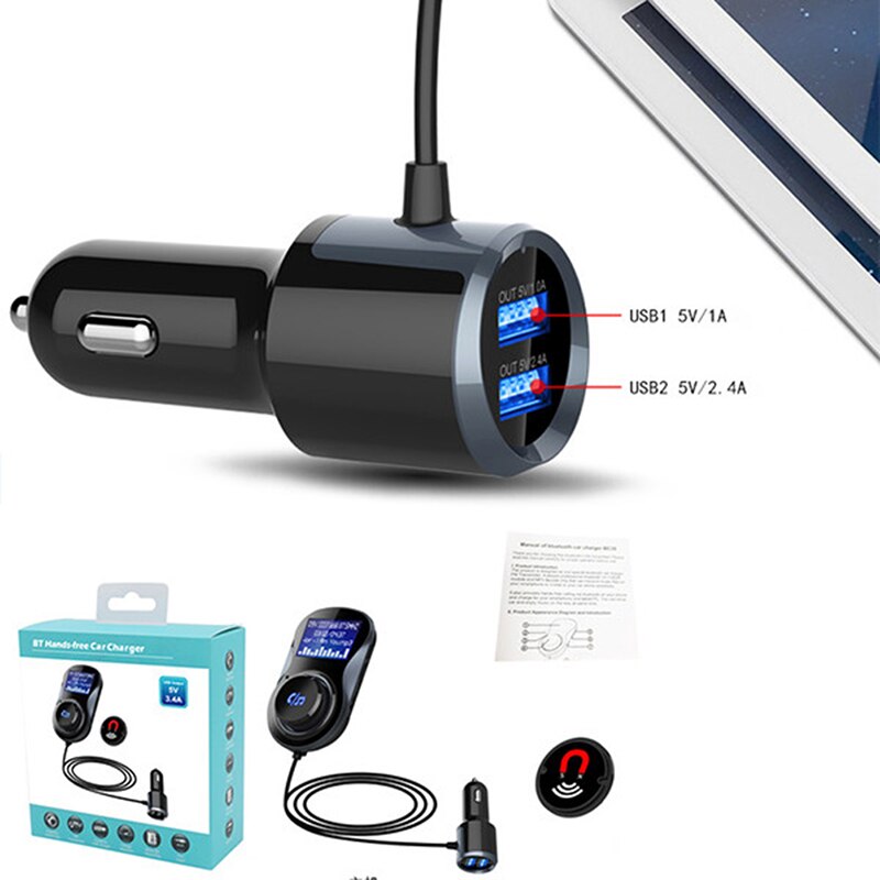 1pc Audio Car Mp3 Player Bluetooth FM Transmitter with LCD Display Wireless In-Car FM Modulator Handsfree Bluetooth