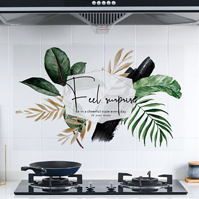 Køkken selvklæbende høj temperatur anti-olie klistermærker husstand køkken vandtæt skab klistermærke dekorative klistermærker: A3
