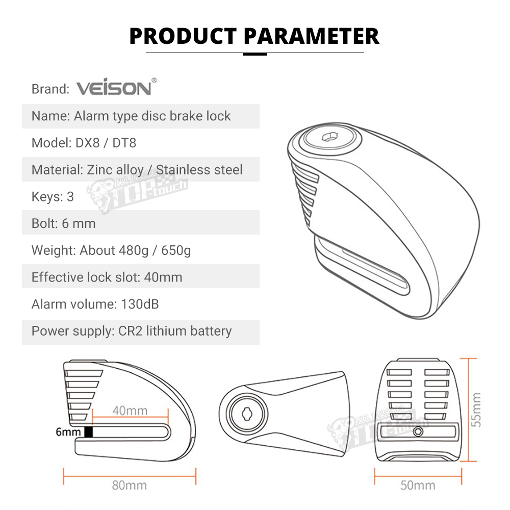 VEISON Moto Lock Bike Alarm Lock impermeabile Scooter Disc Locks avvertimento sicurezza antifurto bicicletta Para Moto Alarma Moto