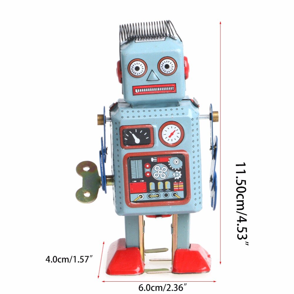 HBB – Robot mécanique Vintage en fer blanc pour enfants, jouet mécanique à remonter, Collection