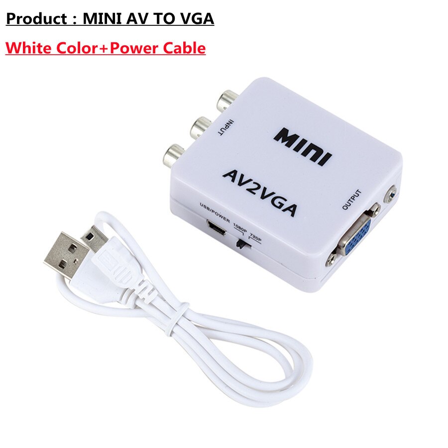 Mini Rca Naar Vga Converter AV2VGA Conversor Met 3.5Mm Audio Rca Naar Vga Video Converter Voor Pc Naar Tv hd Computer Naar Tv: Default Title
