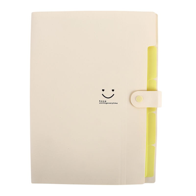 Utile 1pc plastique bonbons couleur Document sac enveloppe à l'orgue paquet multicouche 5 dans le dossier dossier fichier sac orgue sac: yellow