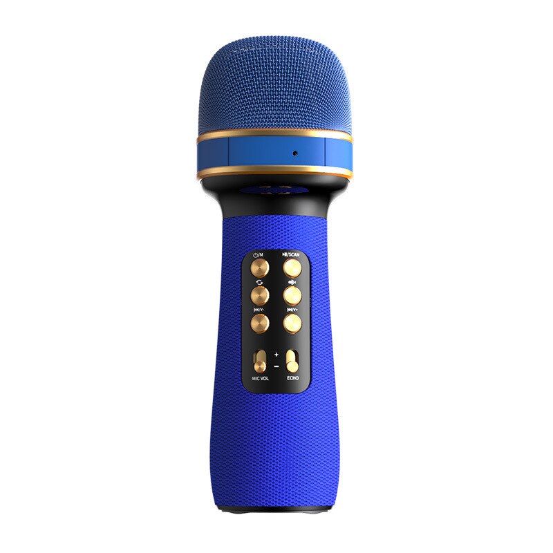 Micrófono de mano WS-898 con Bluetooth para Karaoke, altavoz doble, canciones para sistema de TV inteligente IOS y Android: Azul