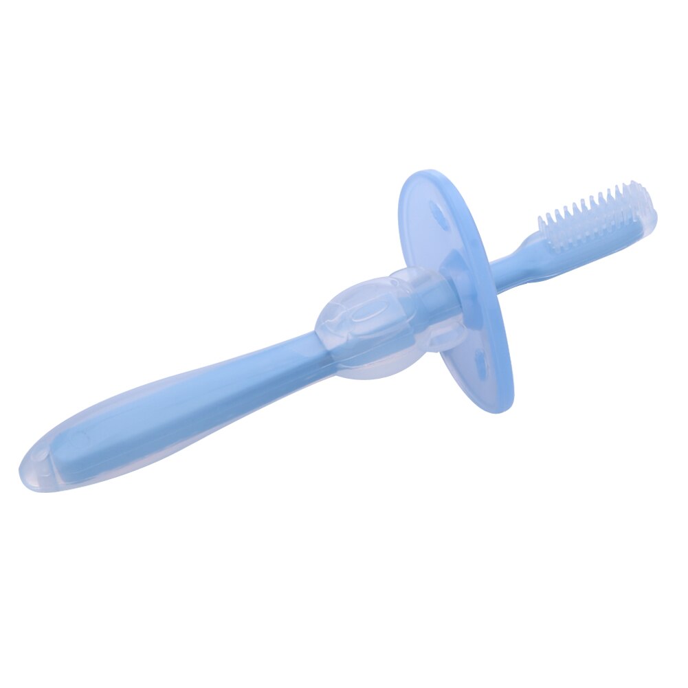 Brosse à dents en Silicone souple pour bébé | Brosse à dents à poils et dents cadulées, soins buccaux pour les soins de bébé, 1 pièce: Blue