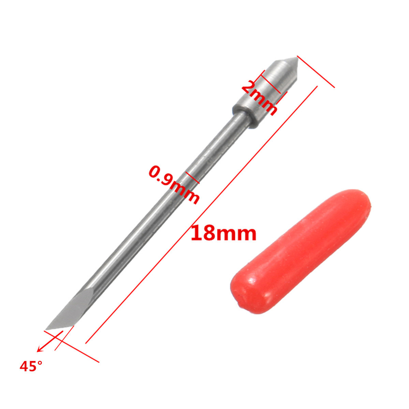 KZTech 15pcs Vinyl Cutter Engraving Machine Blades for Graphtec CB09 + 1pc High Hardness CB09U Silhouette Cameo Blade Holder