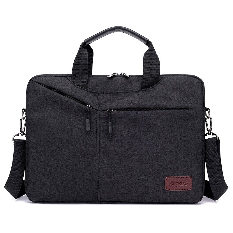 Mannen Business Aktetas Eenvoudige Casual Cross Body Tas Mannen Tas 14 Inch Laptop Tas Dames Forenzenzak: black