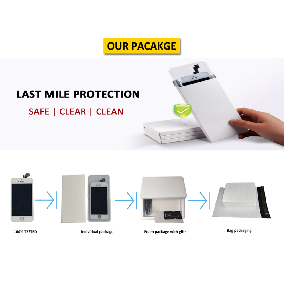 Pantalla LCD para iPhone 5, 5S, 5C, SE , montaje de digitalizador táctil, cristal frontal, color blanco y negro, AAA