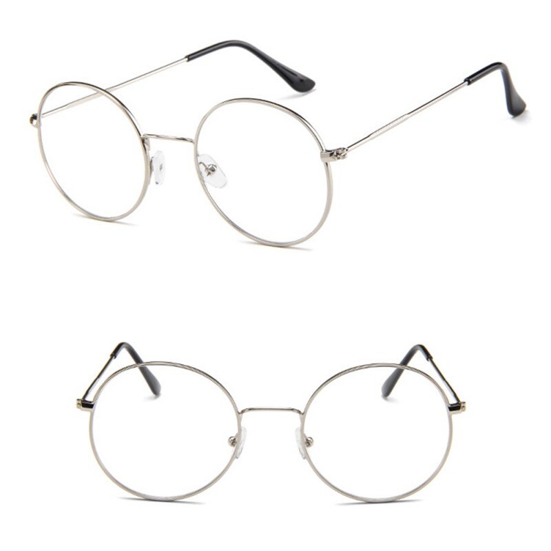 Unisex Korean Style Round Frame Clear Lens Glasses Reading Glass Optical Glasses Quiet Style Glasses: F