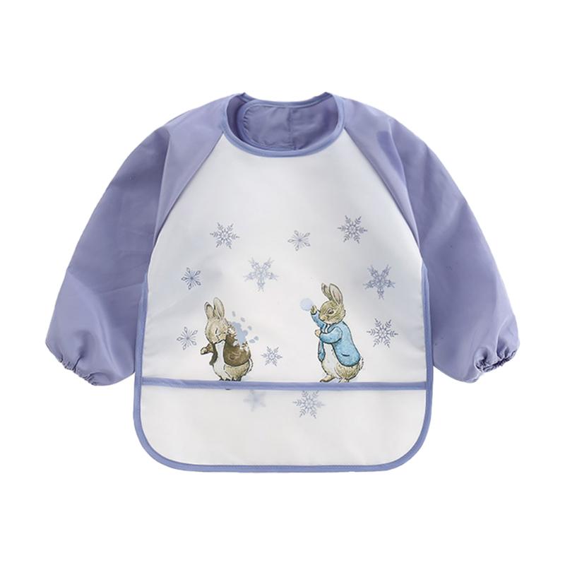 Wasserdicht Baby essen Kittel Herbst Winter Jungen Mädchen Langarm Lätzchen Baby Anti-Dressing freundlicher Zeichnung Schürze Rülpsen kleidung: Hase-grau