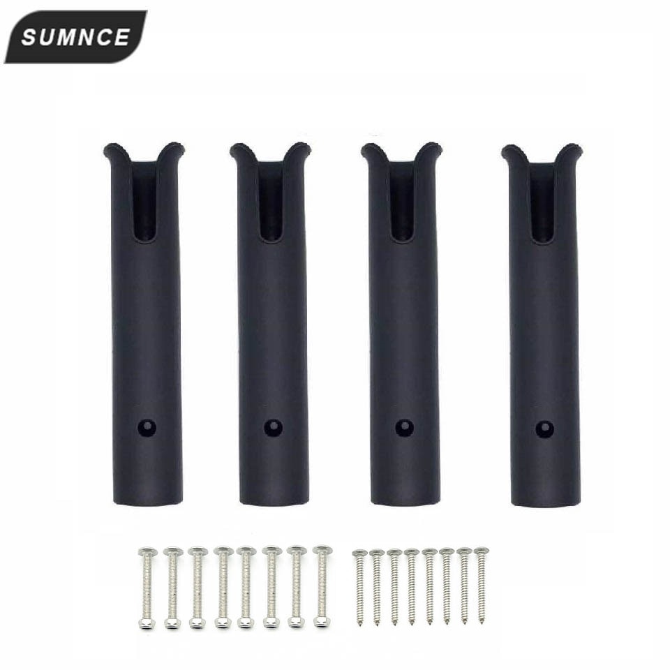 4Pcs Abs Zwart Plastic Hengel Pole Houder Draagbare Hengel Spinning Accessoires Duurzaam Buis Beugel Socket Rack