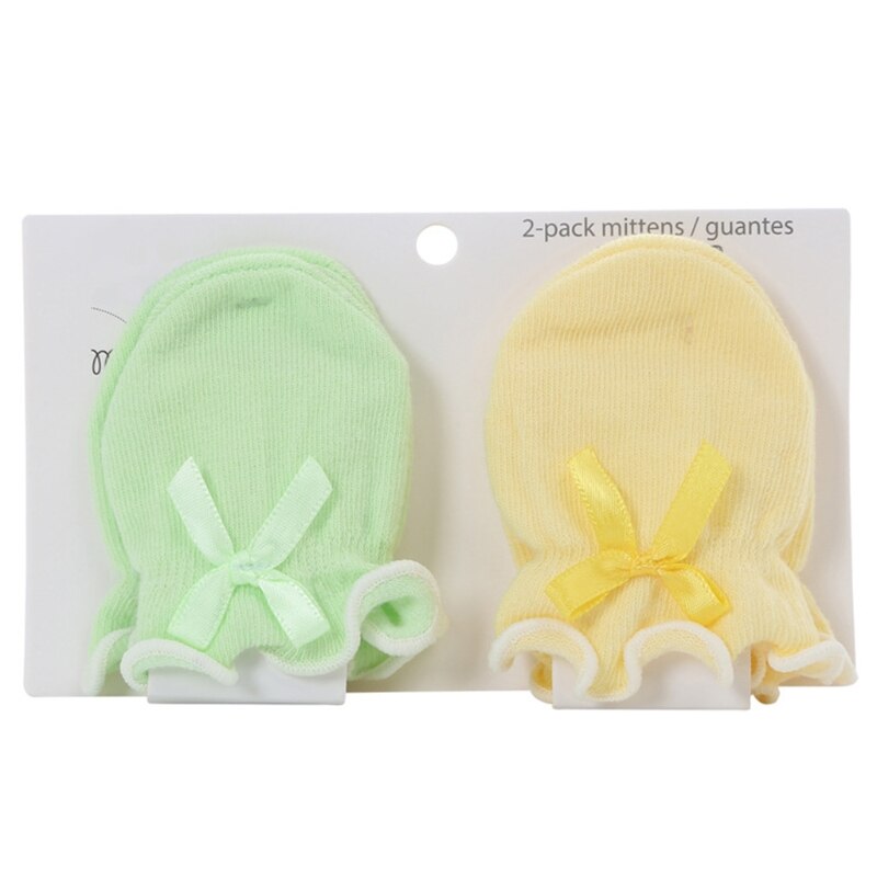 2 Paare Baby Anti Kratzen Weiche Handschuhe Neugeborenen Schutz Gesicht kratzen Fäustlinge
