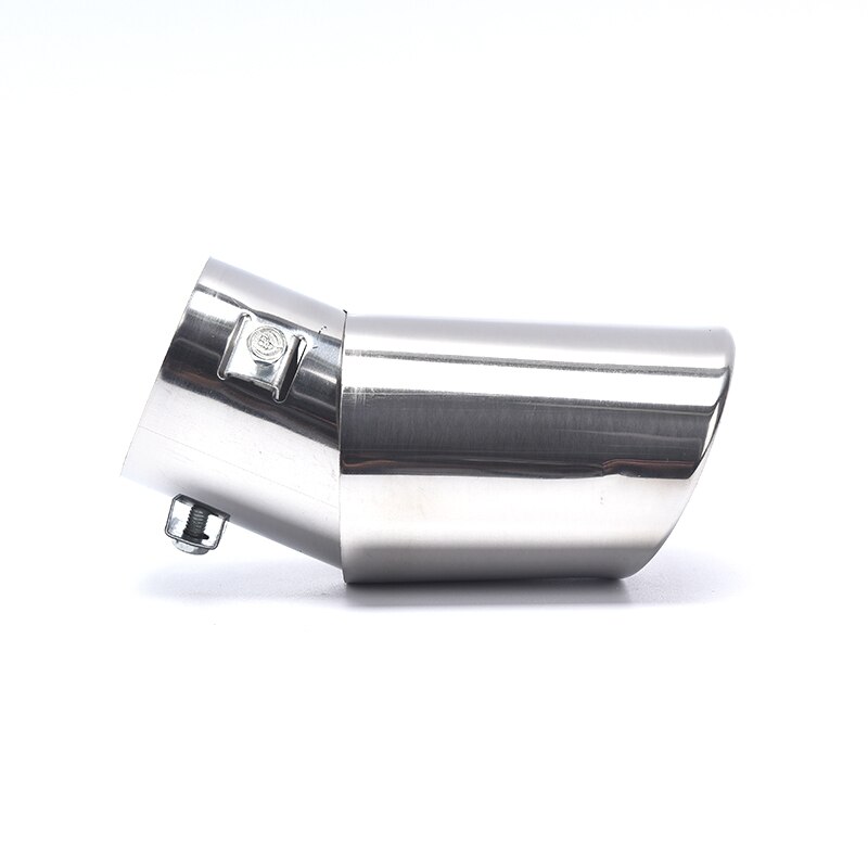 Universal Car Exhaust Muffler Tip Round Stainless Steel Car Tail Rear Chrome Round Exhaust Pipe Tail Muffler Tip Pipe Silver