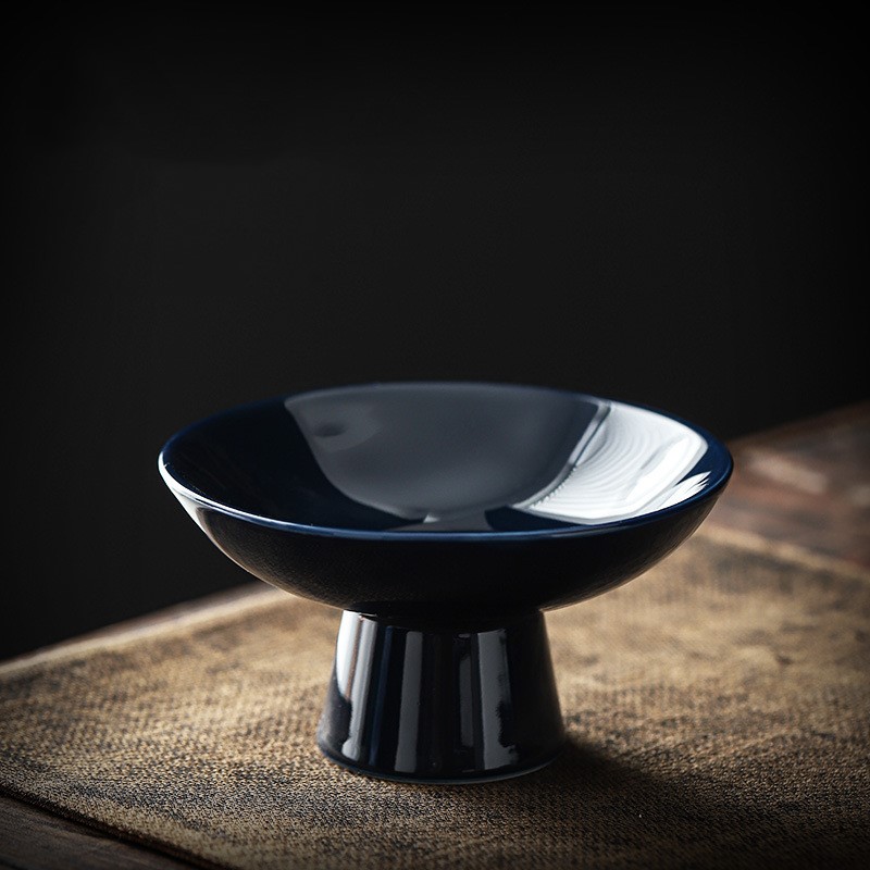 Japanese Ceramic Tea Tray Teaware Kung Fu Tea Set Snack Tray Fruit Tray Serving Tray Tea Ceremony Accessories: Jade blue glaze