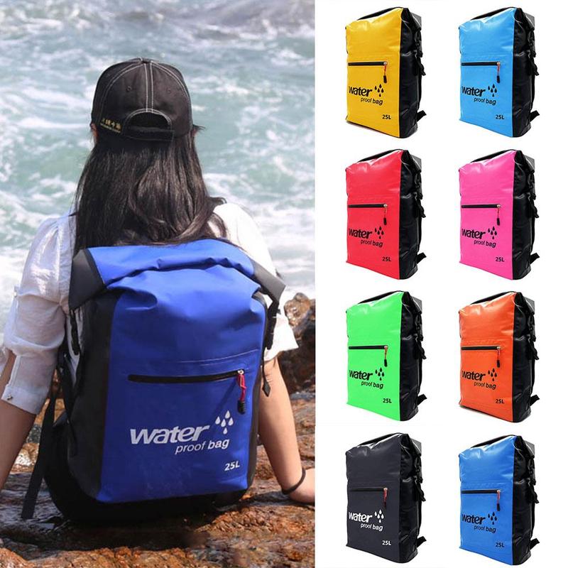 Bolsa de natación impermeable para exteriores, mochila de almacenamiento de 25L, para Rafting, canoa, kayak, río, 530g