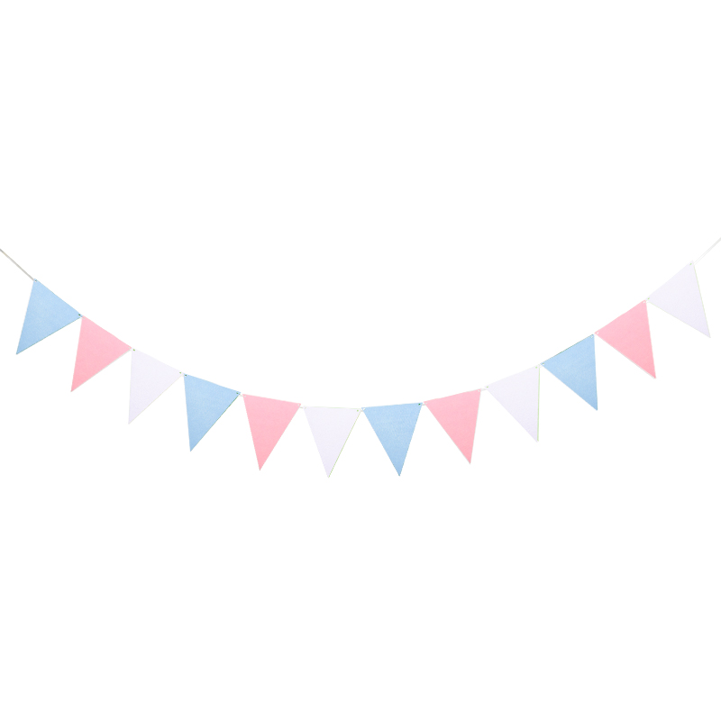 12 flaggor 2.5 meter födelsedagsbunting banderoller vimpel baby shower bröllopsgirland non-woven flaggor för fest heminredning rekvisita: B10