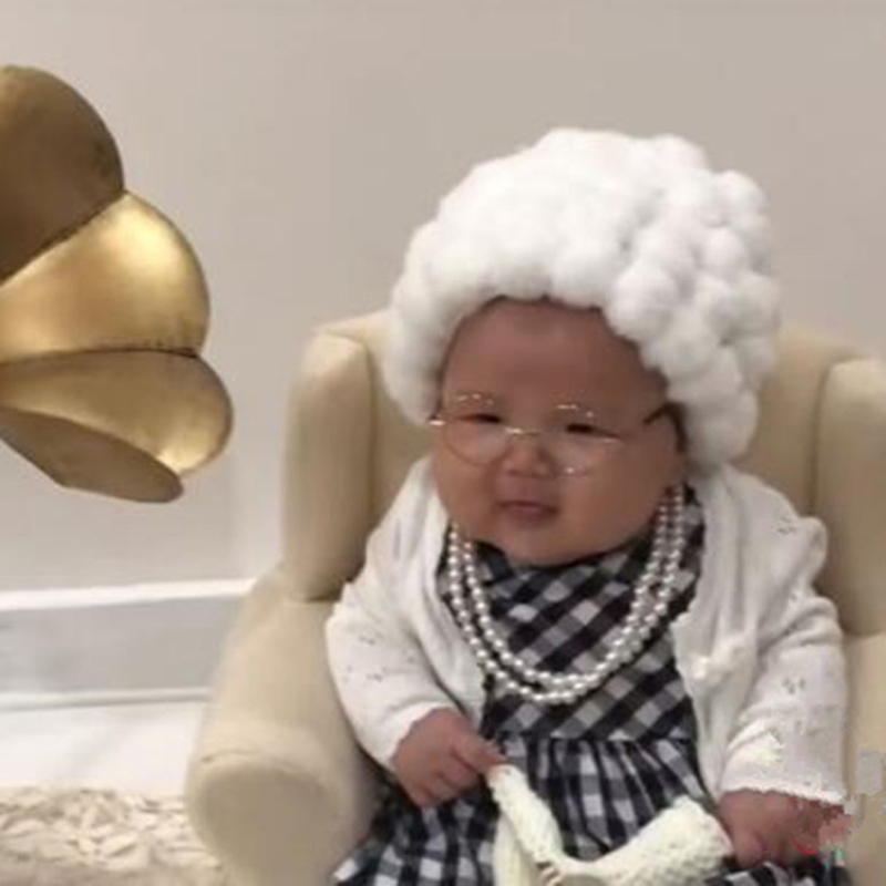1 Juego de accesorios divertidos para fotografía de bebé recién nacido, disfraz para niñas, ropa de abuela, sombrero para sesión de fotos, trajes