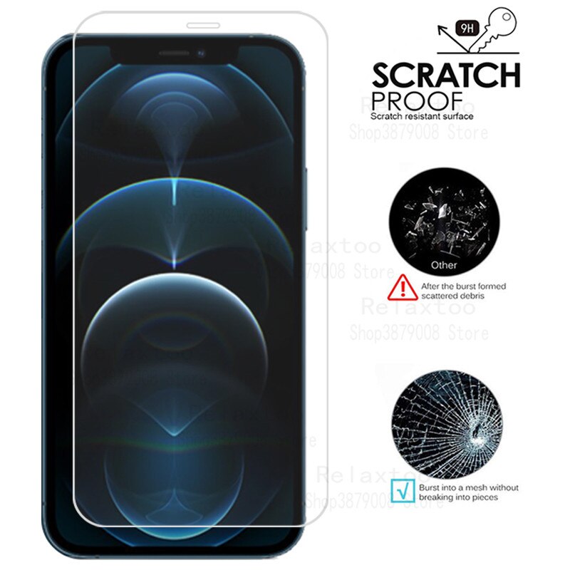 Protector de pantalla para iPhone 12 pro, 3 unidades de vidrio para iPhone 12 i, 12mini 12Pro Max, película de protección completa para Apple 12 Pro Max