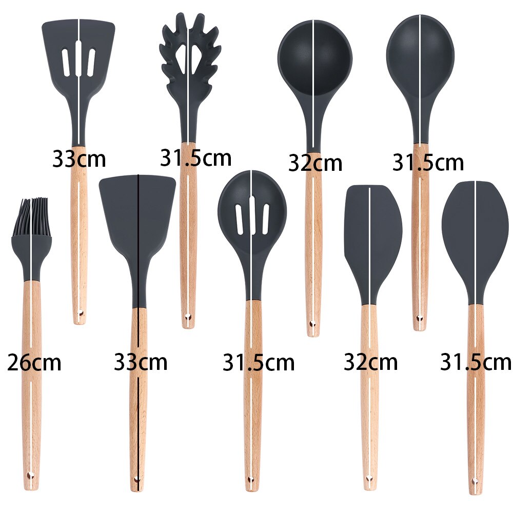 1 Pcs Kitchen Accessories Non-stick Silicone Cooking Gadgets Spatula Spoon Colander Shovel Kitchen Utensils DIY Cooking Tools