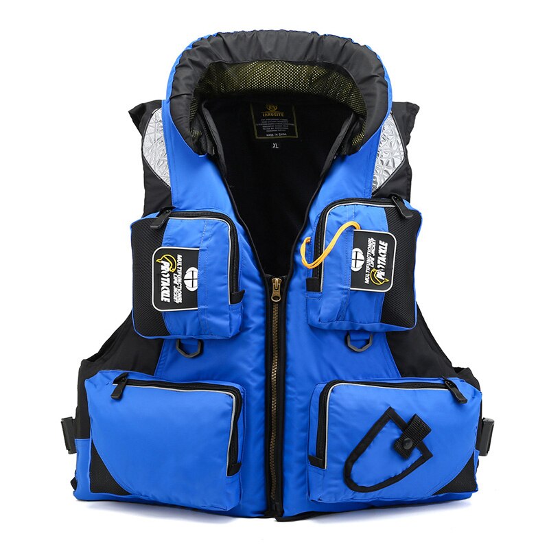 Adult Life Jacket Adjustable Buoyancy Aid Swimming Boating Sailing Fishing Water Sports Safety Life Man Jacket Vest: Blue / L 60-75KG