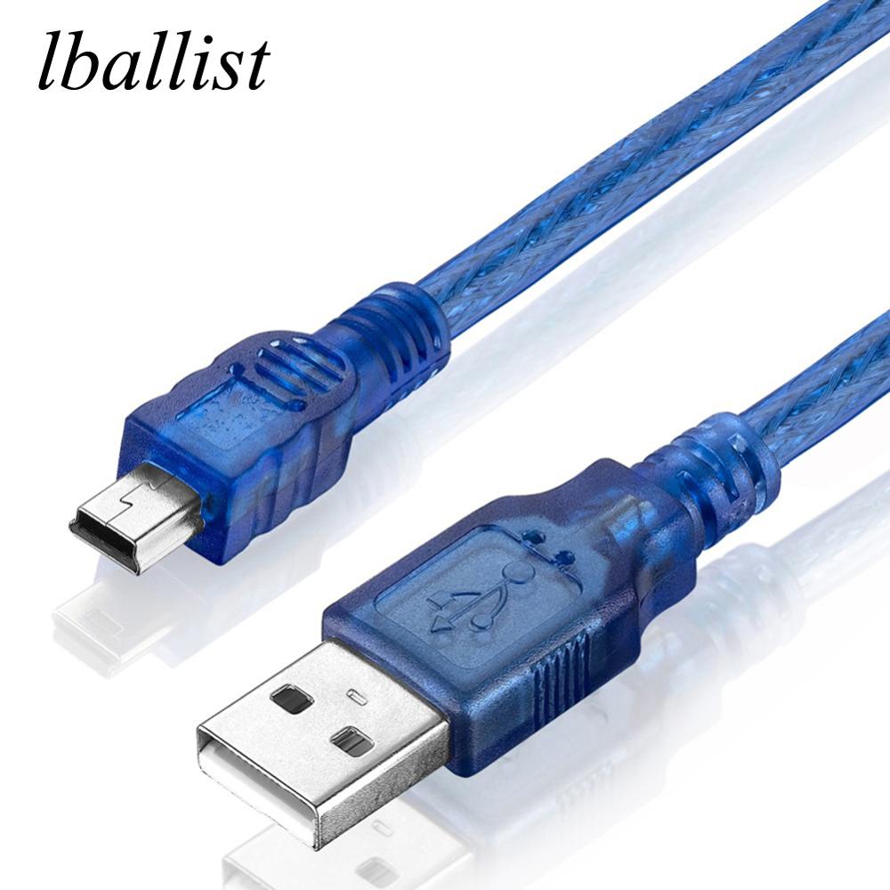 Lballist Mini 5Pin Usb-kabel USB 2.0 Type A Male naar Mini 5 P Male Data Kabel Dual Afgeschermde 30 cm 50 cm 1 m