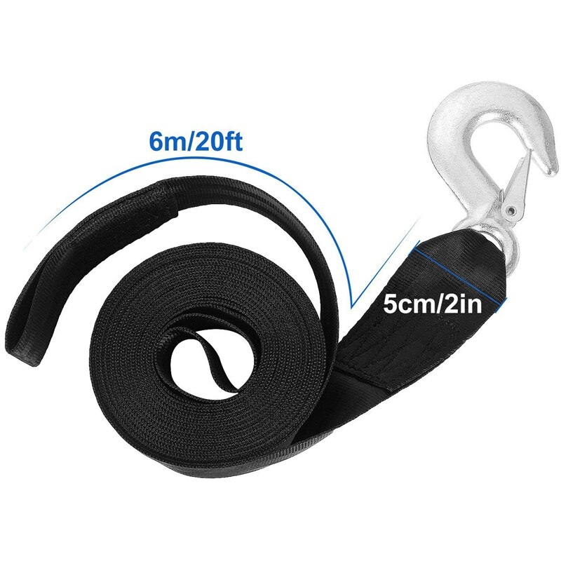 Boat Trailer Winch Strap Replacement with Hook for Boat, Fishing Jet Ski,Towing Replacement Securing Tie Down Marine
