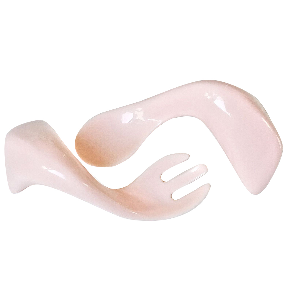 Formación de los niños ayudante de plástico curva juego de tenedor cuchara chico vajilla cubiertos Kit de Casa suministros