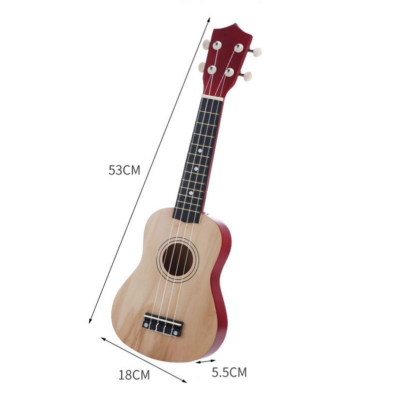 Ukelele de madera para principiantes, 21 pulgadas, con cuerdas de selección, Kit de iniciación para niños, instrumentos musicales, ukelele educativo de tilo