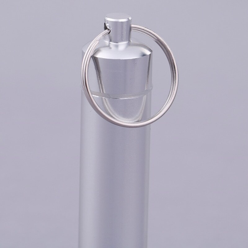 Aluminium Pil Case Sleutelhanger Waterdicht Capsule Shape Pocket Pil Houder Container Delicate Seal Geneeskunde Organizer Box