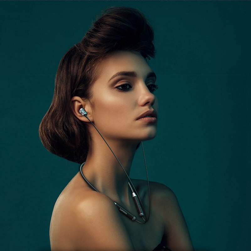 Lenovo-auriculares inalámbricos HE08 con Bluetooth 5,0, dispositivo de audio estéreo HIFI, para deportes y correr, resistente al agua, para iPhone, Xiaomi y Huawei