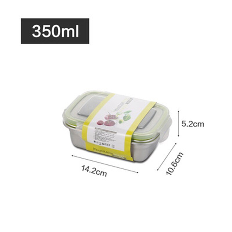 304 Stainlesss Steel Lunch Box Containers Food Preservation Leak Proof Aldult Lunch Box Food Storage Container Bento Box For Kid: 350ml
