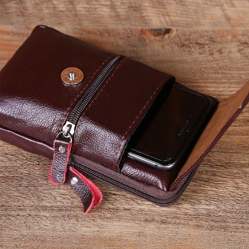 2020 bolsa de cintura de couro vintage bolsa de telefone cinto hip loop coldre carteira carry caso esporte bolsa para homem