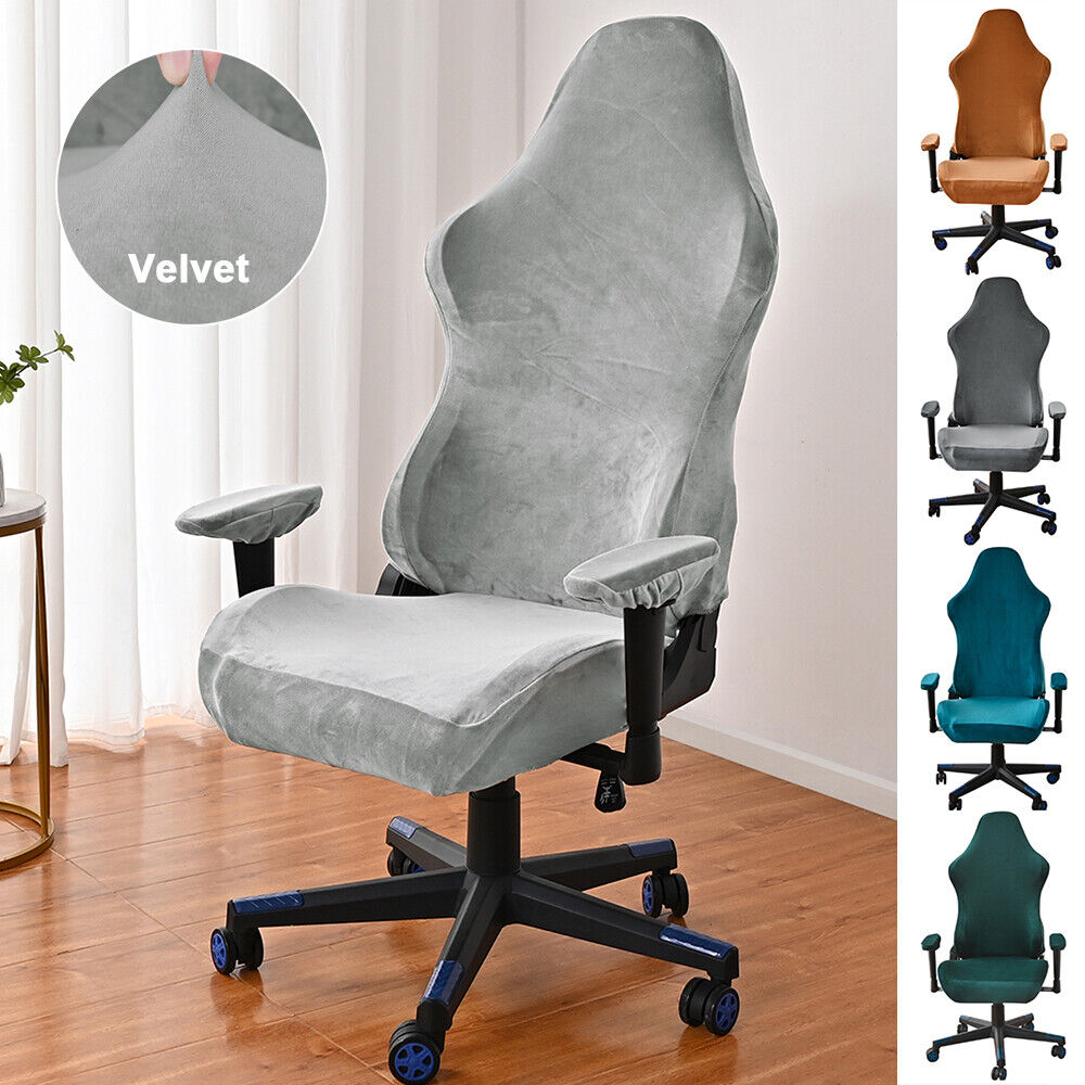 4 stks/set Fluwelen Spandex Bureaustoel Cover Gaming Stoelhoezen Elastische Stretch Fauteuil Seat Cover Computer Stoelen Kussenovertrekken
