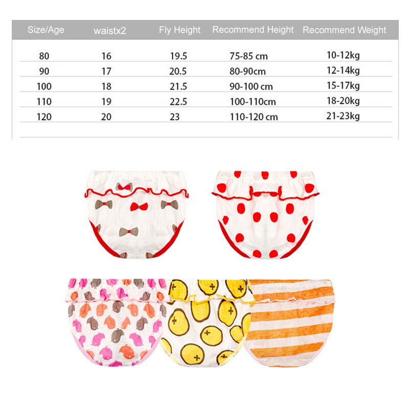 5pcs/lot Baby Underwear Infant Panties Newborn Underpants Baby Panties Cute Briefs for Girls Reusable Breathable Under Pant