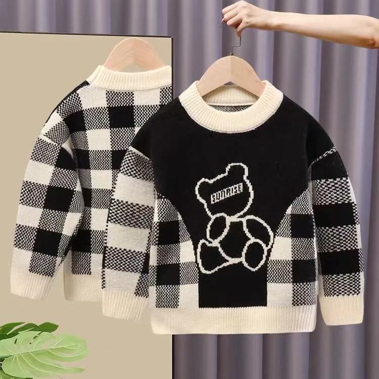 Suéter de visón a prueba de agua para niños, ropa gruesa, otoño e invierno, novedad de 2022: Black / 130-120cm-130cm